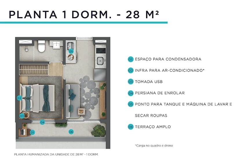 1 Dorm. - 28 m2